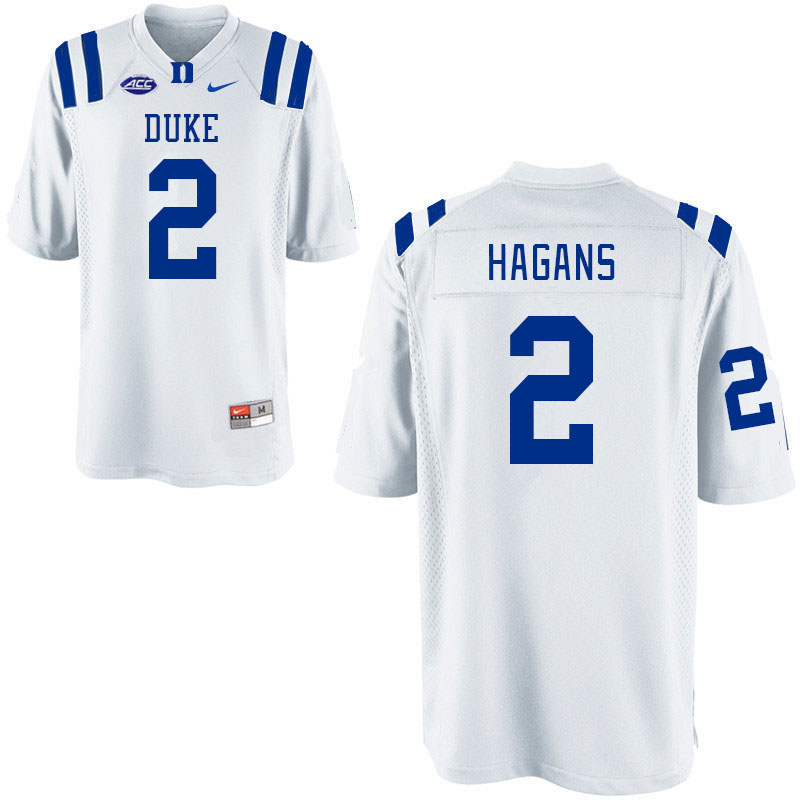 Duke Blue Devils #2 Sahmir Hagans College Football Jerseys Stitched Sale-White
